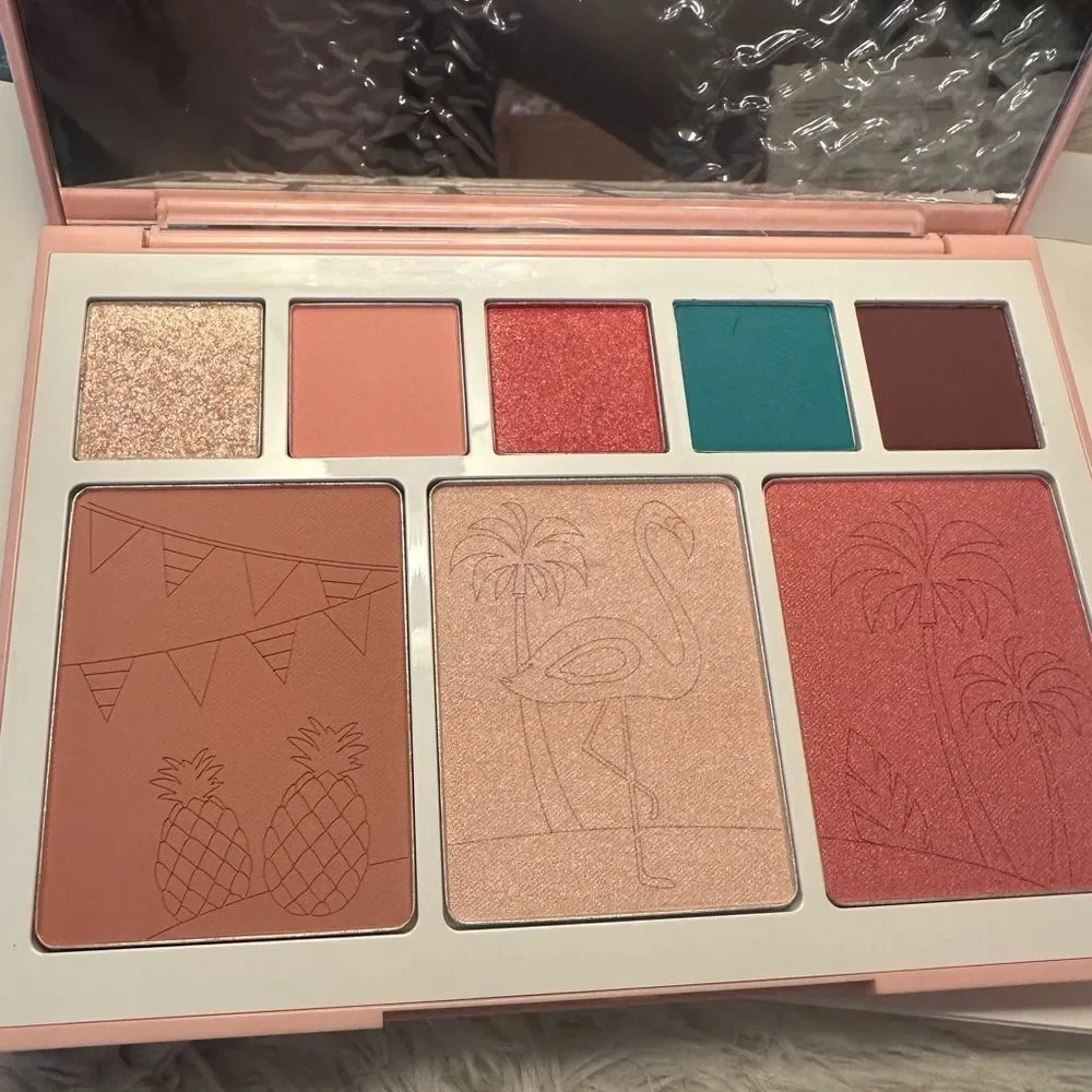 JOAH Tropical Vibes Eyeshadow Palette - Coral, Aqua, Rose